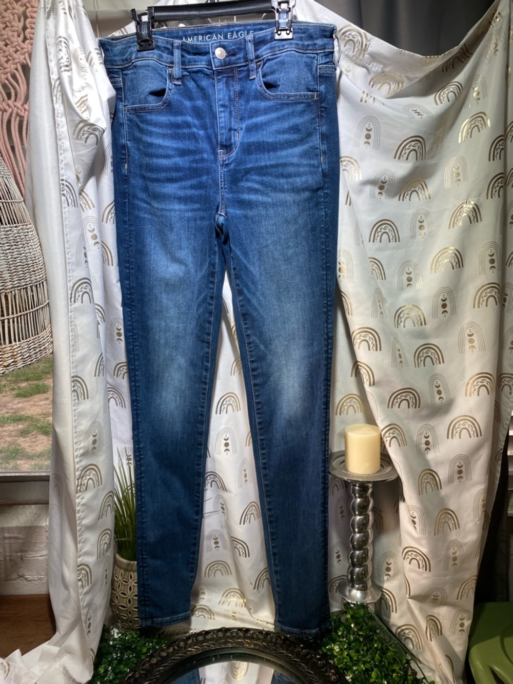 American Eagle Outfitters Women's Dark Blue Skinny Jeans